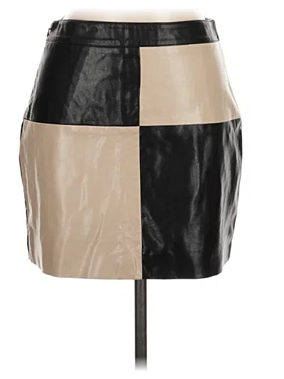 Pre-owned 12th Tribe Faux Leather Skirt In Tan