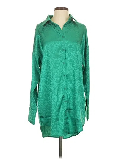 Pre-owned 12th Tribe Long Sleeve Blouse In Green