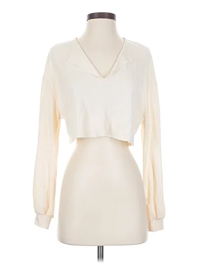 Pre-owned 12th Tribe Long Sleeve Blouse In Ivory