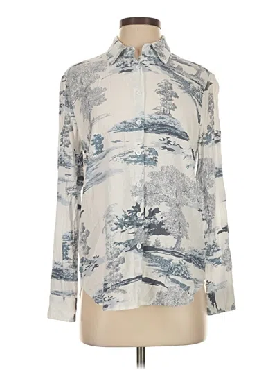 Pre-owned 12th Tribe Long Sleeve Blouse In Silver