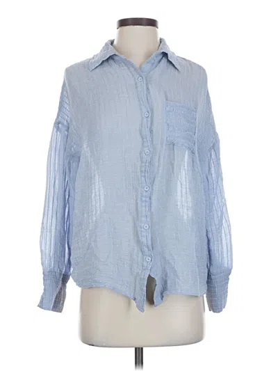 Pre-owned 12th Tribe Long Sleeve Button Down Shirt In Blue
