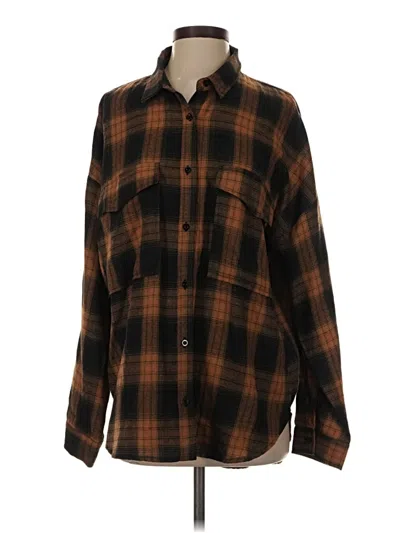 Pre-owned 12th Tribe Long Sleeve Button Down Shirt In Brown