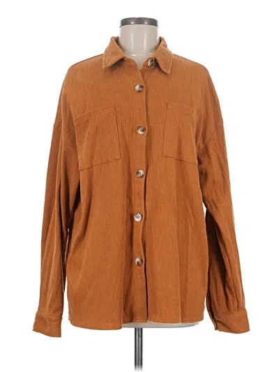 Pre-owned 12th Tribe Long Sleeve Button Down Shirt In Brown