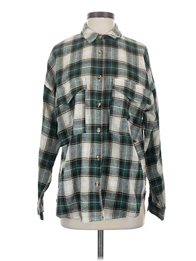 Pre-owned 12th Tribe Long Sleeve Button Down Shirt In Green