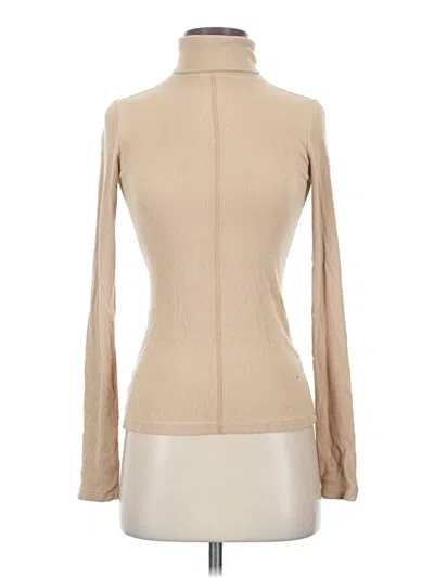 Pre-owned 12th Tribe Long Sleeve Top Tan Turtleneck Tops