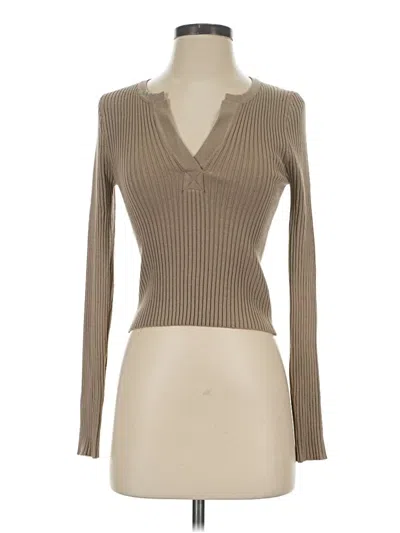 Pre-owned 12th Tribe Long Sleeve Turtleneck In Tan