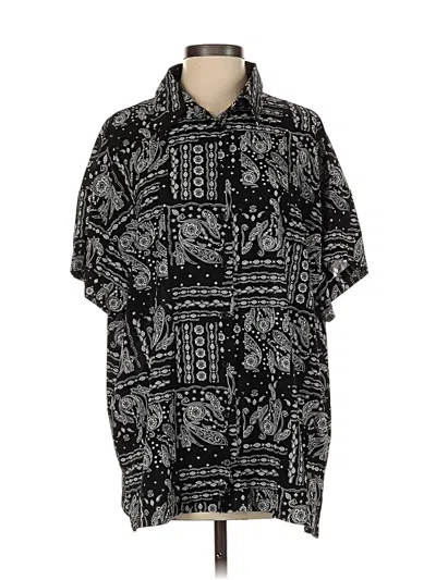 Pre-owned 12th Tribe Short Sleeve Button Down Shirt In Black