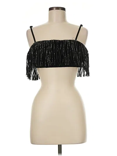 Pre-owned 12th Tribe Sleeveless Top Black Strapless Neckline Tops