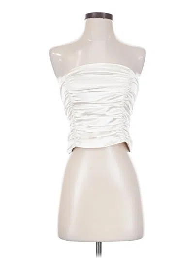 Pre-owned 12th Tribe Sleeveless Top Ivory Strapless Neckline Tops