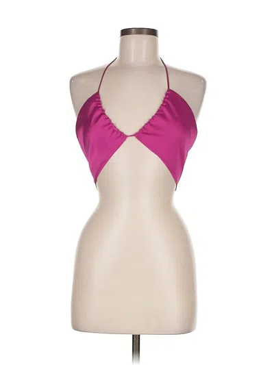 Pre-owned 12th Tribe Sleeveless Top Pink Halter Neckline Tops