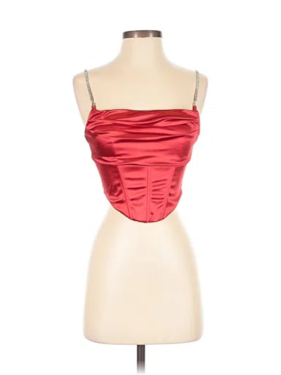 Pre-owned 12th Tribe Sleeveless Top Red Strapless Neckline Tops