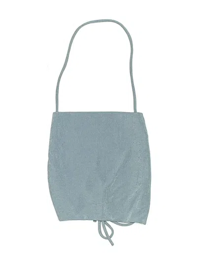 Pre-owned 12th Tribe Swimsuit Top Teal Swimwear In Blue