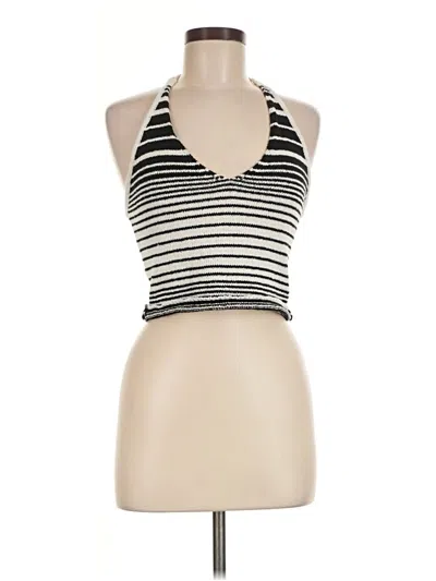 Pre-owned 12th Tribe Tank Top Ivory Halter Neckline Tops