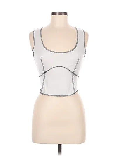 Pre-owned 12th Tribe Tank Top Silver Strapless Neckline Tops