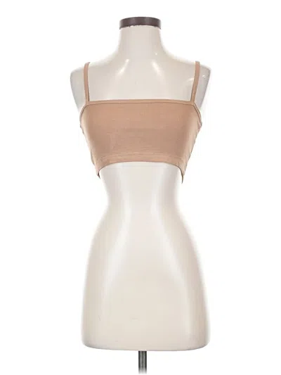 Pre-owned 12th Tribe Tank Top Tan Strapless Neckline Tops