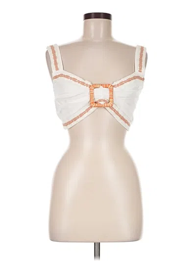 Pre-owned 12th Tribe Tank Top White Strapless Neckline Tops