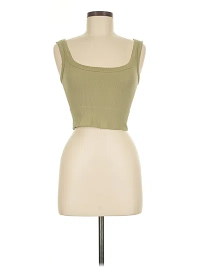Pre-owned 12th Tribe Tube Top Green Strapless Neckline Tops