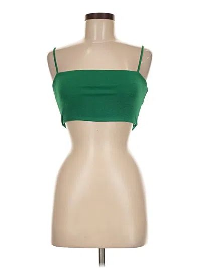 Pre-owned 12th Tribe Tube Top Green Strapless Neckline Tops