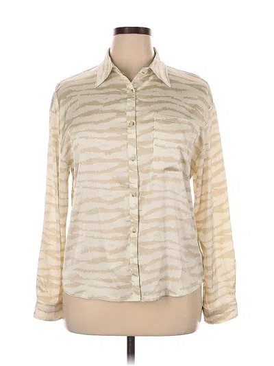 Pre-owned 12th Tribe X The Salty Blonde Long Sleeve Blouse In White