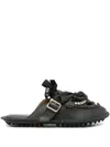 13 09 Sr Medusa Jewel-embellished Flat Mules In Black