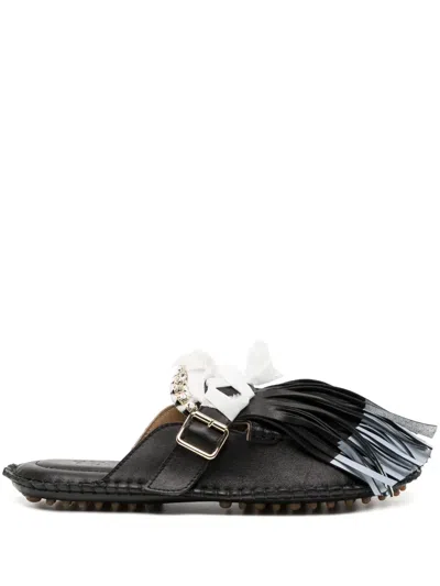 13 09 Sr Puli Leather Mules In Black