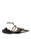 13 09 Sr Woman Ballet Flats Black Size 8 Leather In Black