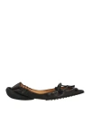 13 09 Sr Woman Ballet Flats Dark Brown Size 8 Leather In Brown
