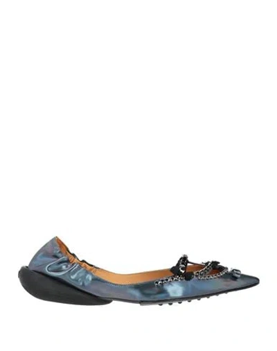 13 09 Sr Woman Ballet Flats Slate Blue Size 6 Leather