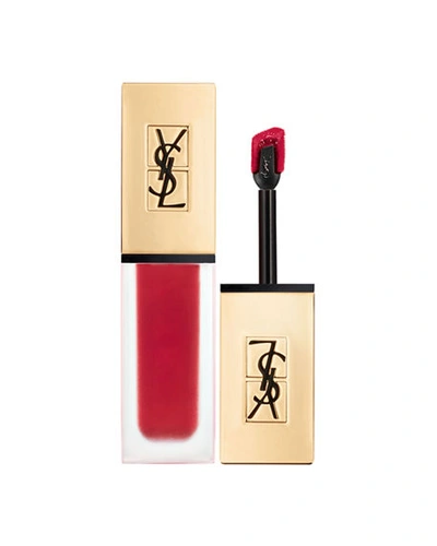 Saint Laurent Tatouage Couture Liquid Matte Lip Stain In Red