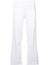 Paige Nellie Cropped Raw-edge Culottes In White