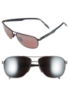 Maui Jim 'castles - Polarizedplus2' 61mm Aviator Sunglasses - Satin Dark Gunmetal