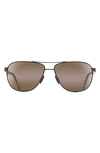 MAUI JIM CASTLES POLARIZEDPLUS®2 61MM AVIATOR SUNGLASSES,H728-01M