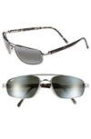 Maui Jim Kahuna 59mm Polarizedplus®2 Rectangular Sunglasses In Gunmetal