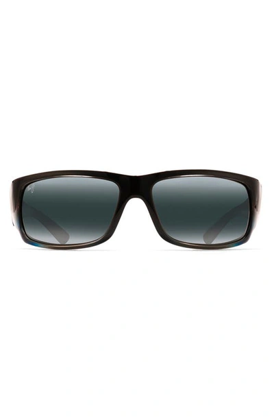 Maui Jim World Cup 64mm Polarized Oversize Sport Sunglasses In Marlin Blue