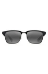 Maui Jim Kawika 54mm Polarizedplus®2 Rectangular Sunglasses In Black Grey