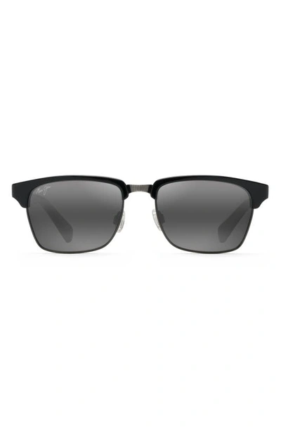 Maui Jim Kawika 54mm Polarizedplus®2 Rectangular Sunglasses In Black Grey
