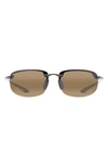 MAUI JIM HO'OKIPA 63MM POLARIZEDPLUS®2 RECTANGULAR SUNGLASSES,H407-02