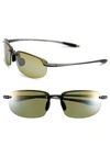 Maui Jim Ho'okipa 63mm Polarizedplus®2 Rectangular Sunglasses In Grey/green Polar