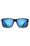 Maui Jim Red Sands Polarized 59mm Sunglasses In Matte Black/ Blue Hawaii
