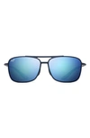 Maui Jim Men's Kaupo Gap Polarized Double-bridge Nylon Sunglasses In Matte Blue/ Blue Hawaii