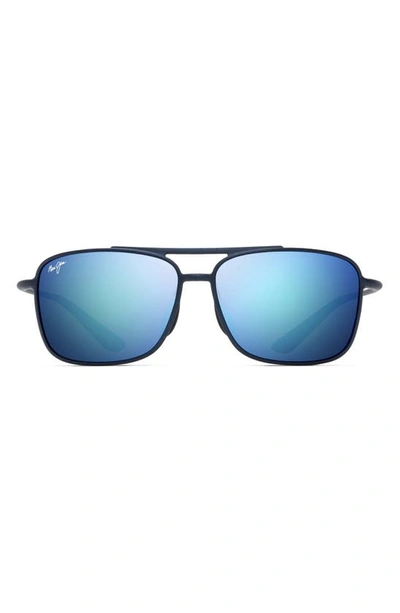 Maui Jim Men's Kaupo Gap Polarized Double-bridge Nylon Sunglasses In Matte Blue/ Blue Hawaii
