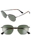 PERSOL IRREGULAR 52MM SUNGLASSES - BLACK,PO2446S52-XM