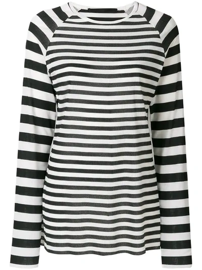 Haider Ackermann Striped Silk-chiffon And Ribbed Jersey Top In Multicolor