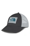 The North Face Mudder Trucker Hat - Grey In High Rise Grey/ Blue Coral