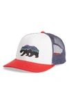 Patagonia Bear Embroidered Baseball Cap In White