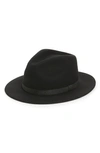 Brixton Messer Ii Felted Wool Fedora In Black/ Black