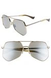 GREY ANT MEGALAST FLAT 61MM SUNGLASSES - SILVER GOLD/ SILVER,GSVG