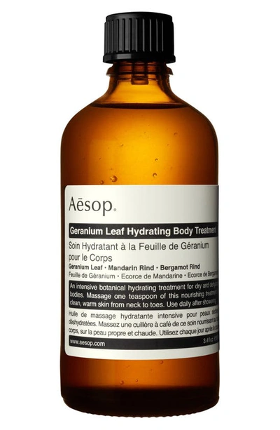 Aesop 3.4 Oz. Geranium Leaf Hydrating Body Treatment In Nero
