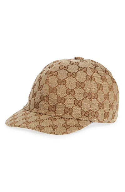 Gucci Gg Supreme Canvas Baseball Hat In Cocoa