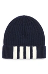 Thom Browne Cashmere Beanie In Navy